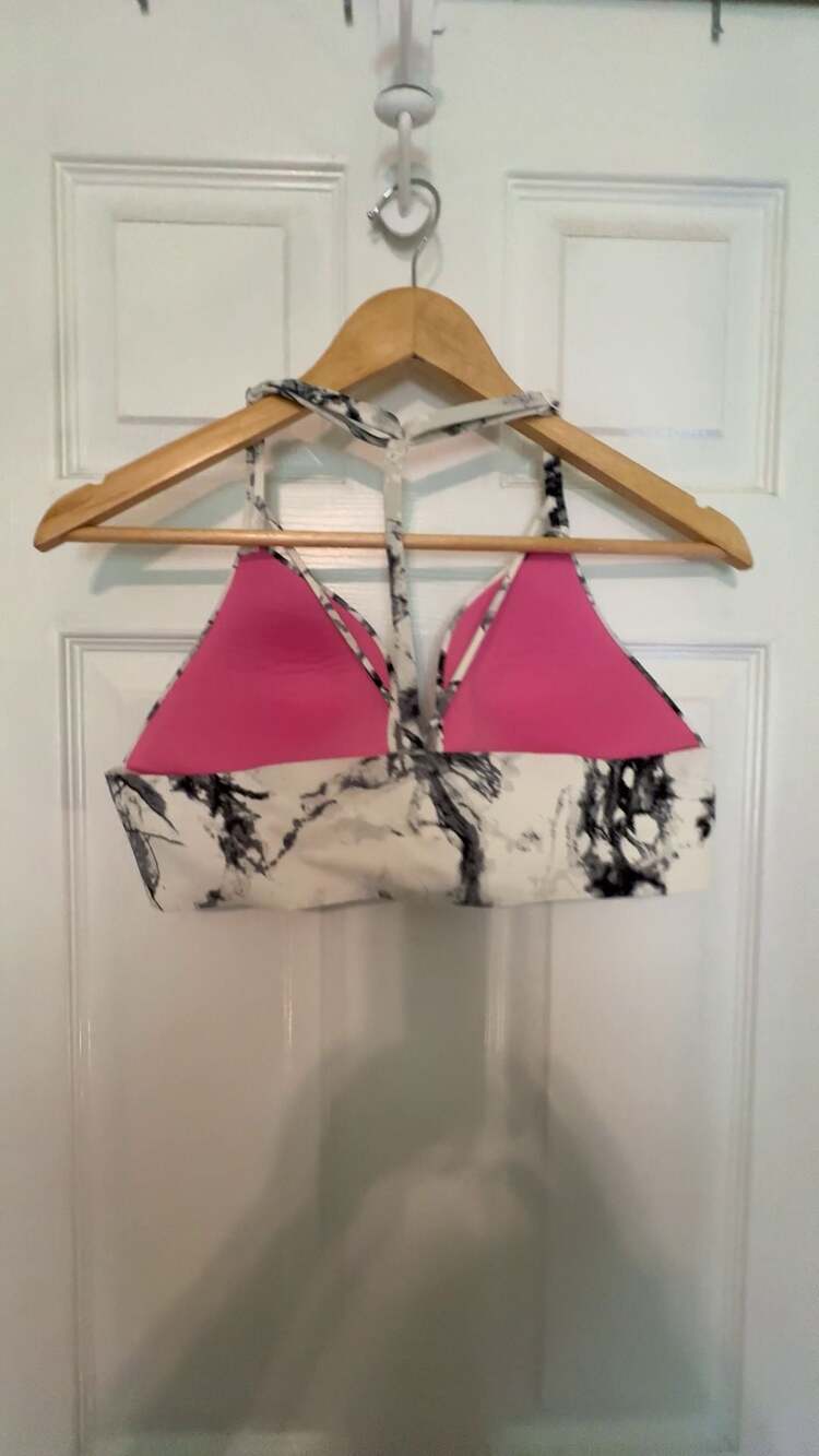 Victoria's Secret PINK Marble Print Racerback Sports Bra, bralette size large - Picture 2 of 10